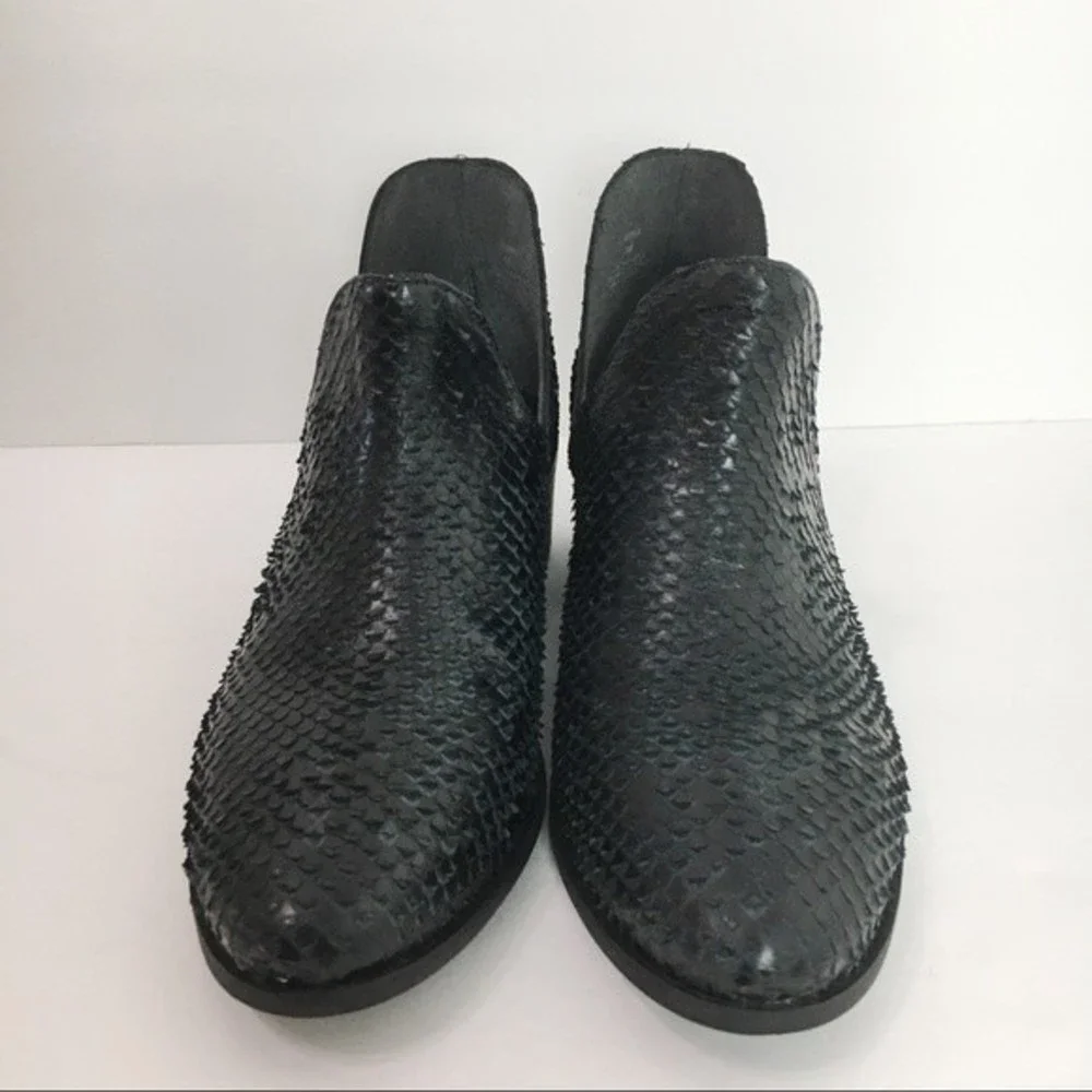 Matisse‎ Size 8 Black Leather Textured Snakeskin Leather Boots Shooties Shoes
